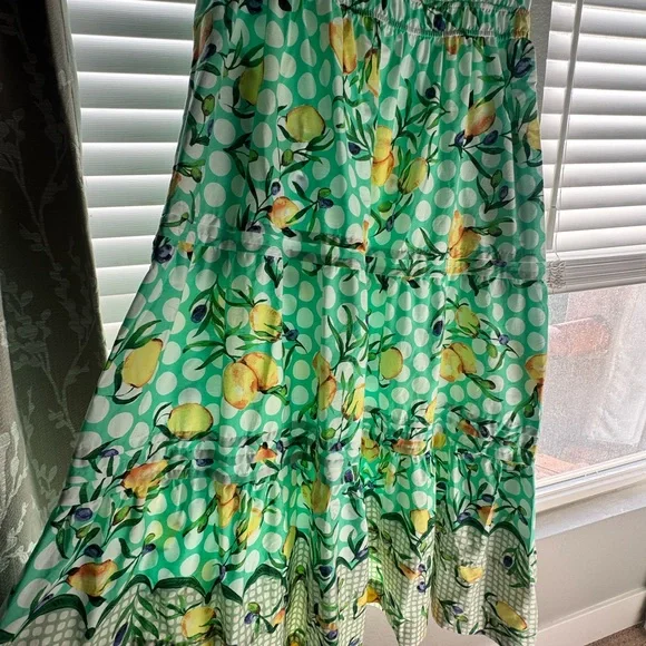 Lemon Polka Dot Anthropologie Somerset Maxi Dress - Picture 9 of 11